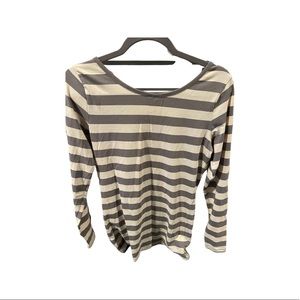 Matilda Jane Gray/Cream Striped Cotton top